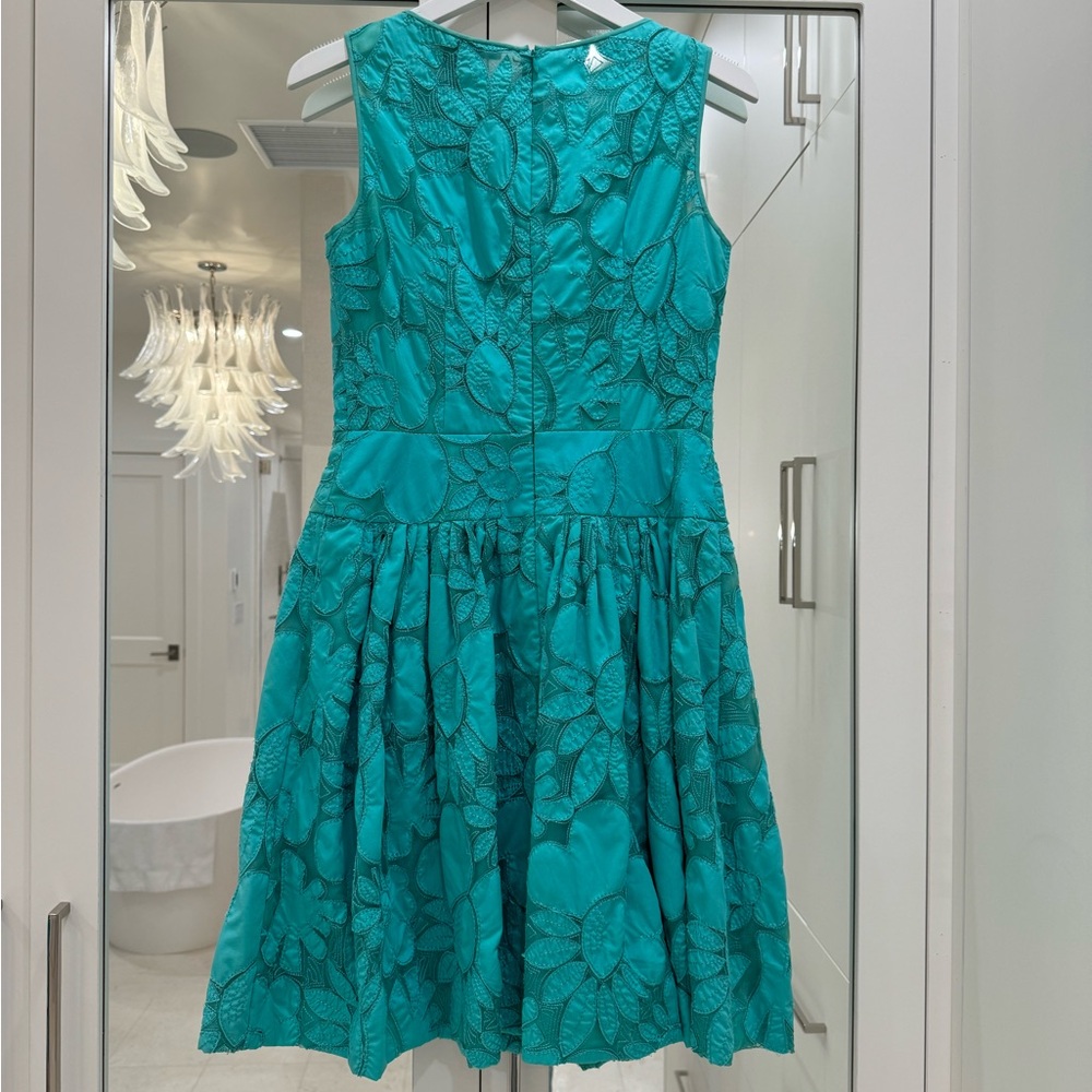 Elegant Per Se Teal Lace Dress - Size 2 - Picture 4 of 7